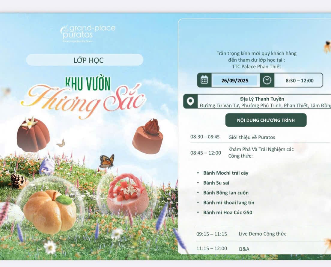 Học sinh, sinh viên nghề Kỹ thuật Chế biến món ăn tham gia lớp học làm bánh chuyên đề, do Chi hội Đầu bếp thuộc Hiệp hội Du lịch tỉnh Lâm Đồng tổ chức tại Trung tâm hội nghị TTC Palace - Phan Thiết